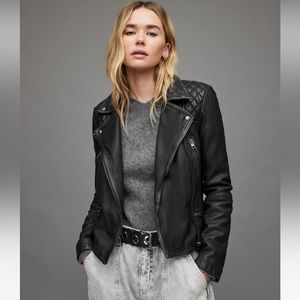 All saints cargo leather jacket